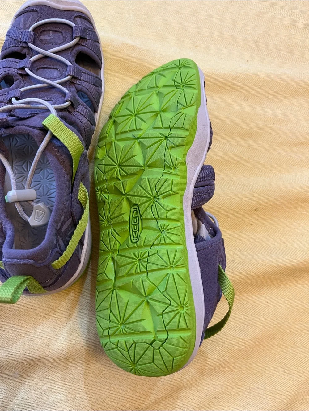 Keen Kids  light Purple Sandals with Lime Green Accents